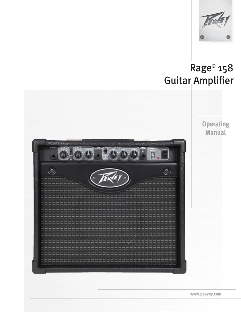 Page 1 of the manual User Manual Peavey Rage 158