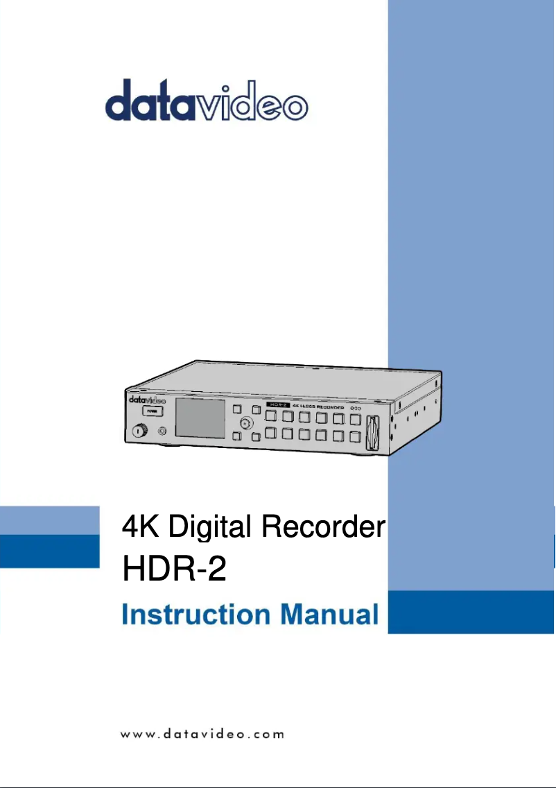 Page 1 of the manual User Manual DataVideo HDR-2