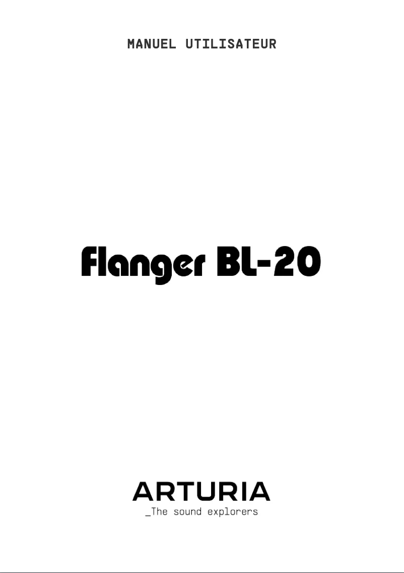 Page 1 of the manual User Manual Arturia Flanger Bl-20