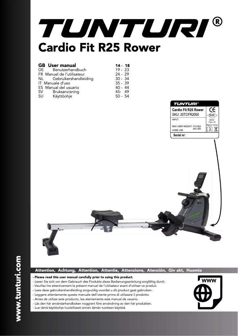 First page image of the manual for Cardio Fit R25