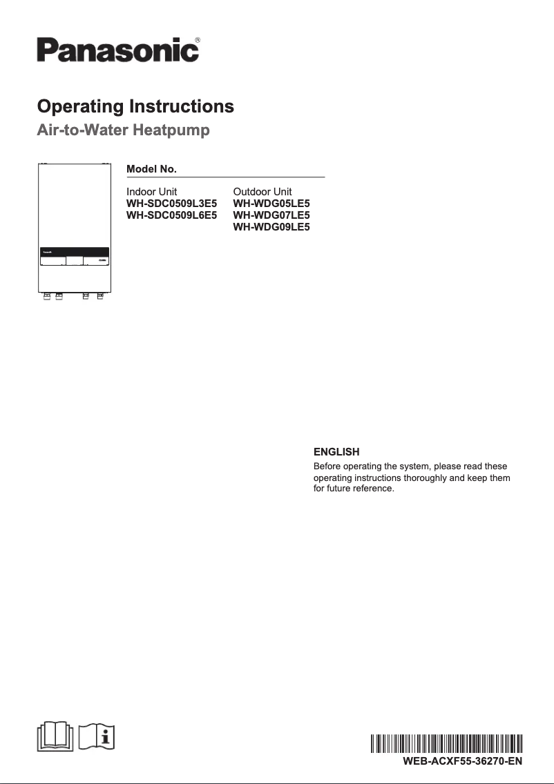 First page image of the manual for WH-WDG07LE5