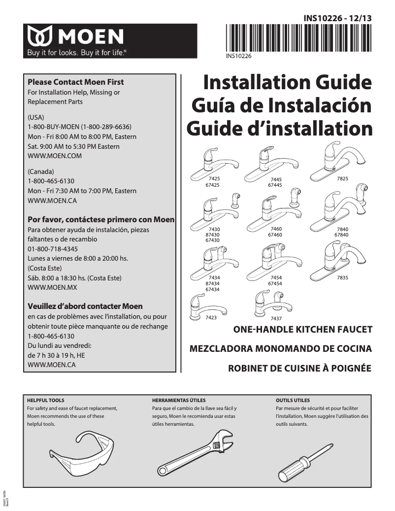 Page 1 of the manual User Manual Moen Chateau 67430