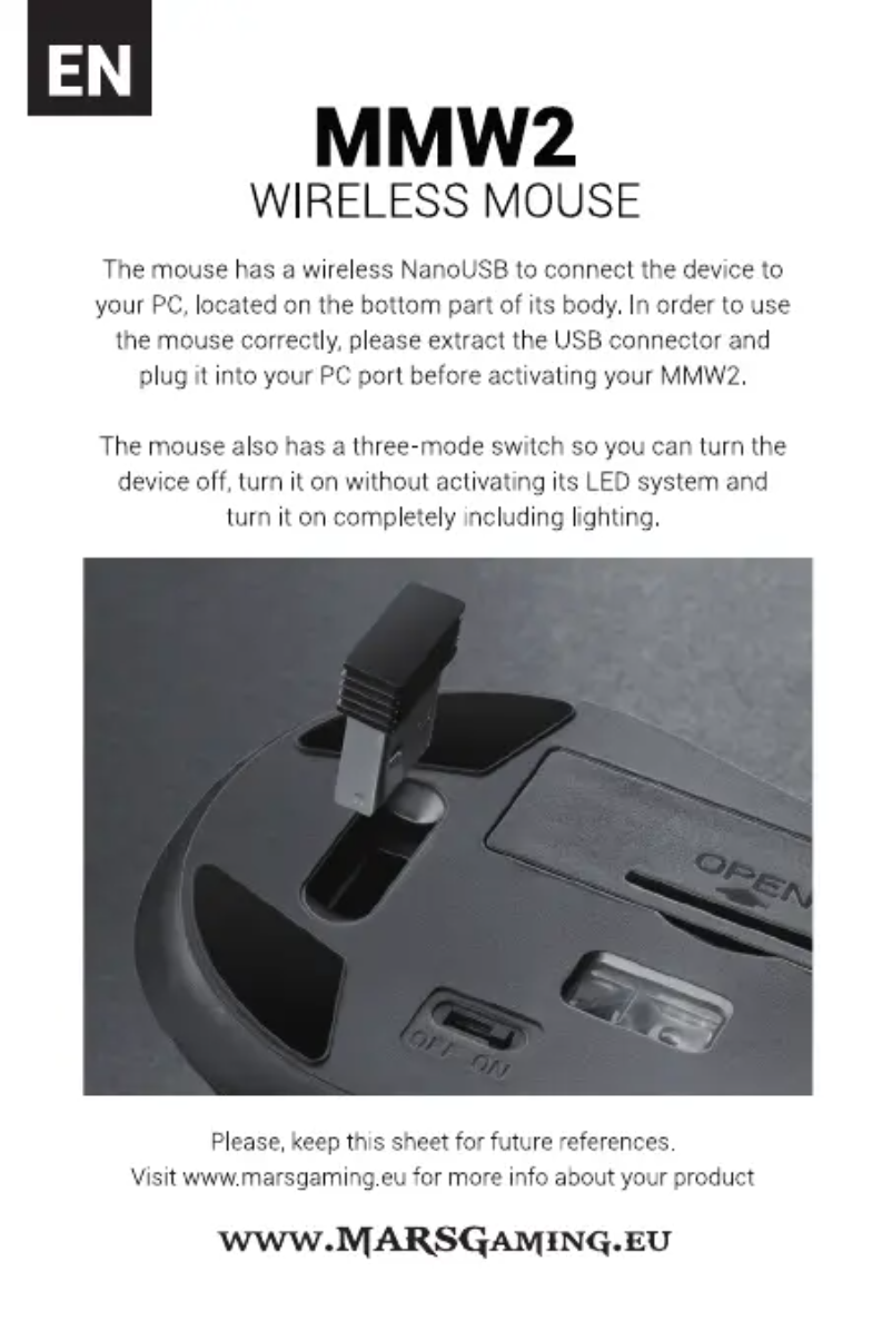 First page image of the manual for MMW2