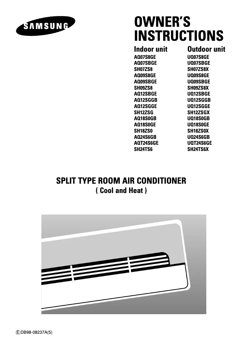 First page image of the manual for SH09ZS8X
