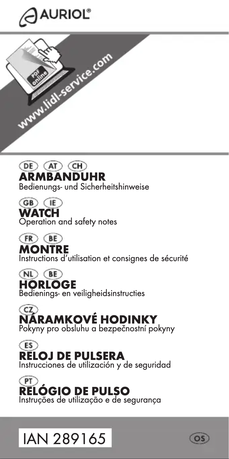 Page 1 of the manual User Manual Auriol IAN 289165