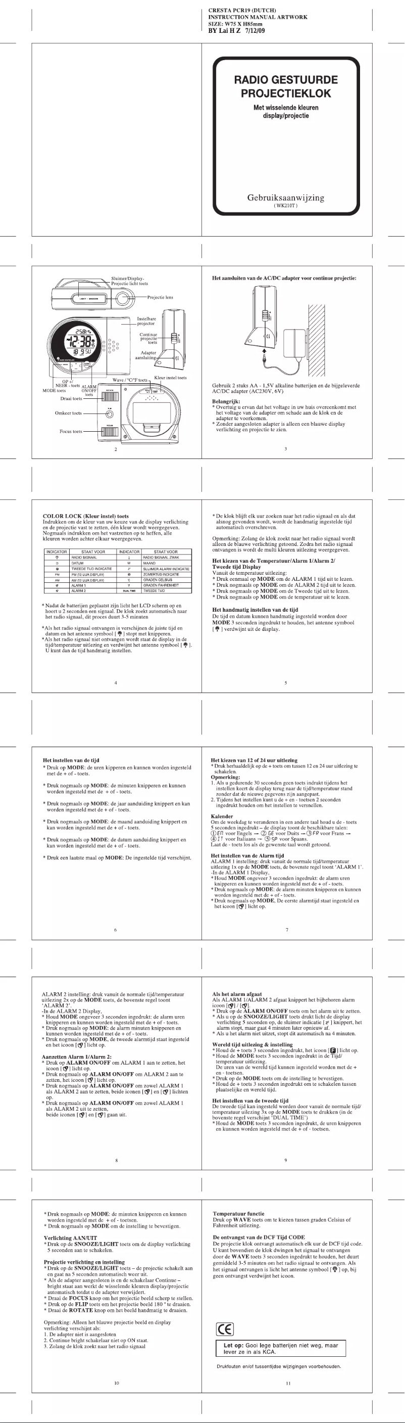 Page 1 of the manual User Manual Cresta WK210T