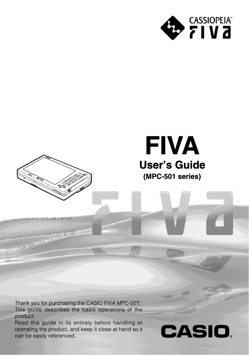 Page 1 of the manual User Manual Casio MPC-501