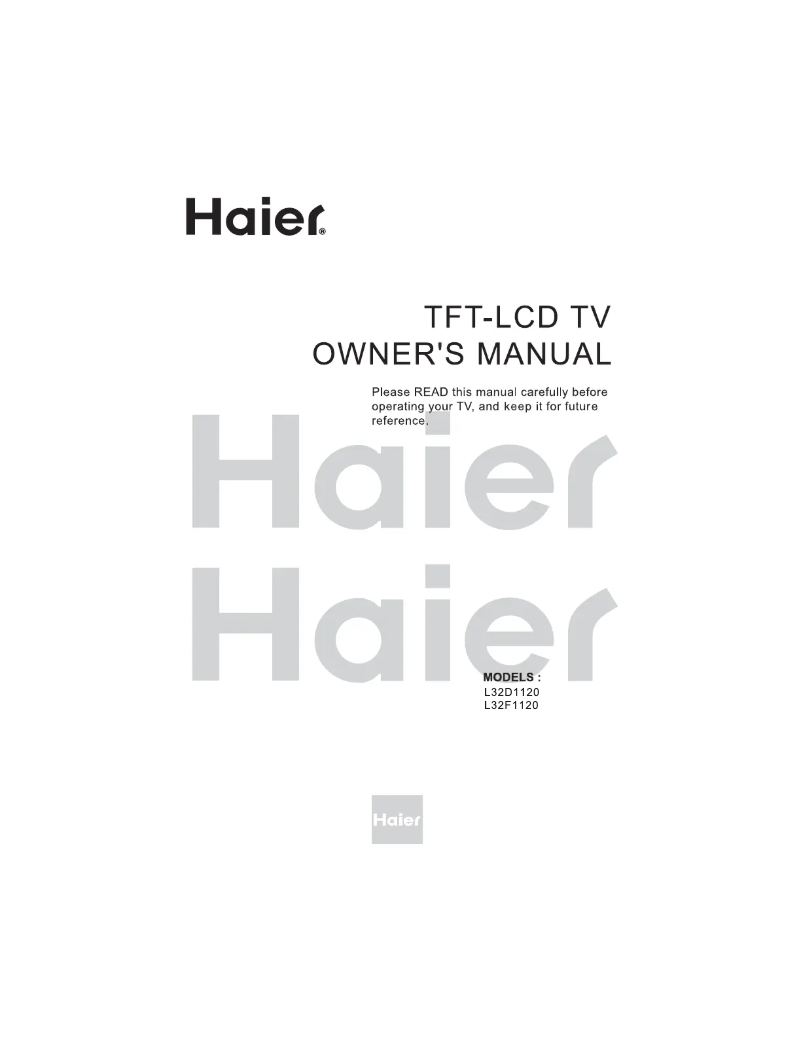 Page 1 of the manual User Manual Haier L32D1120