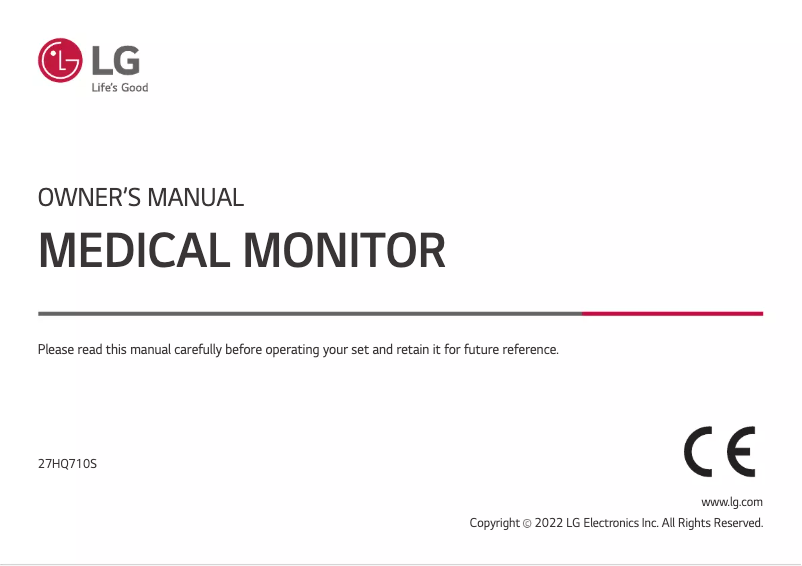 Page 1 of the manual User Manual LG 27HQ710S