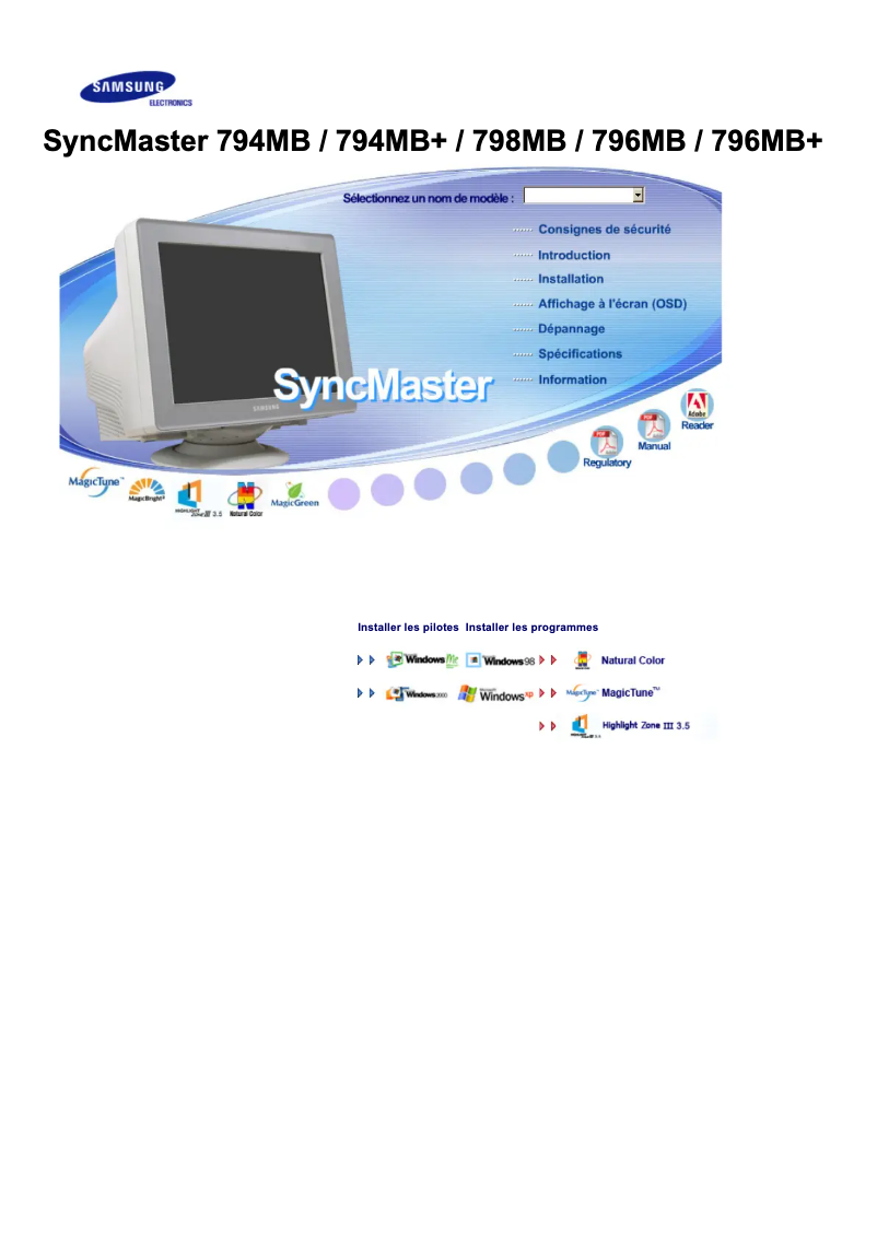 Page 1 of the manual User Manual Samsung SyncMaster 794MB