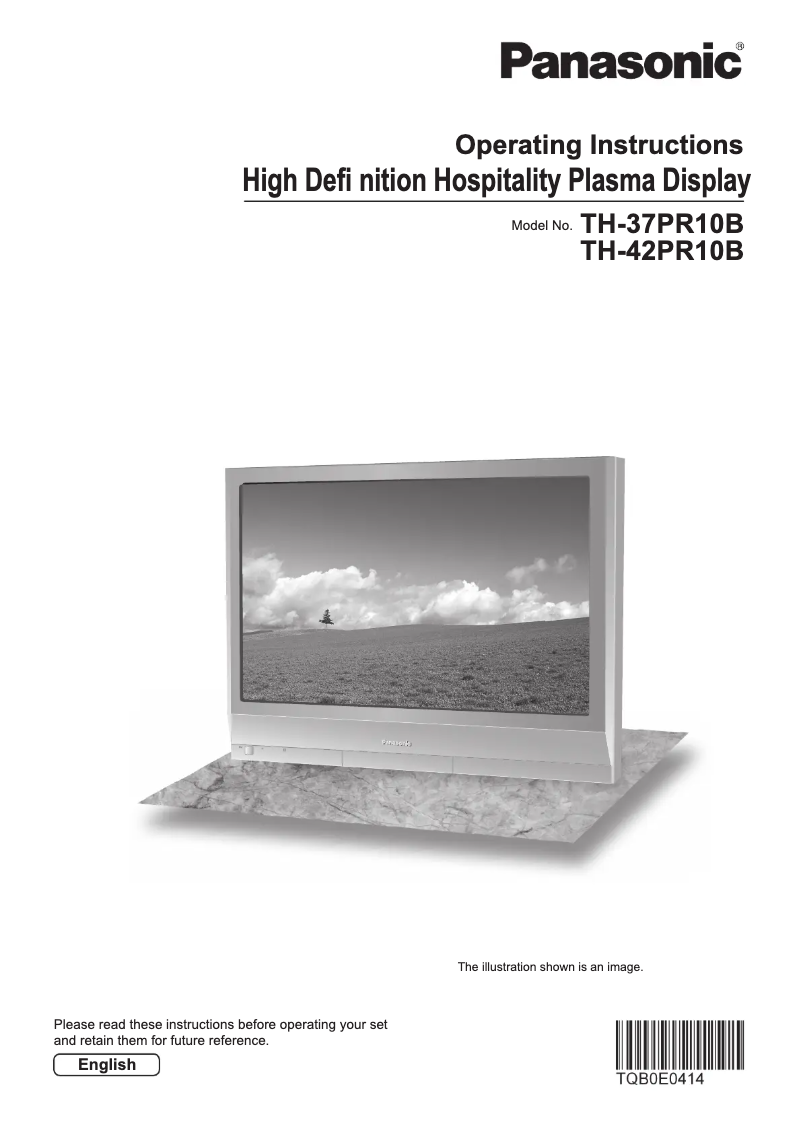 First page image of the manual for TH-42PR10B