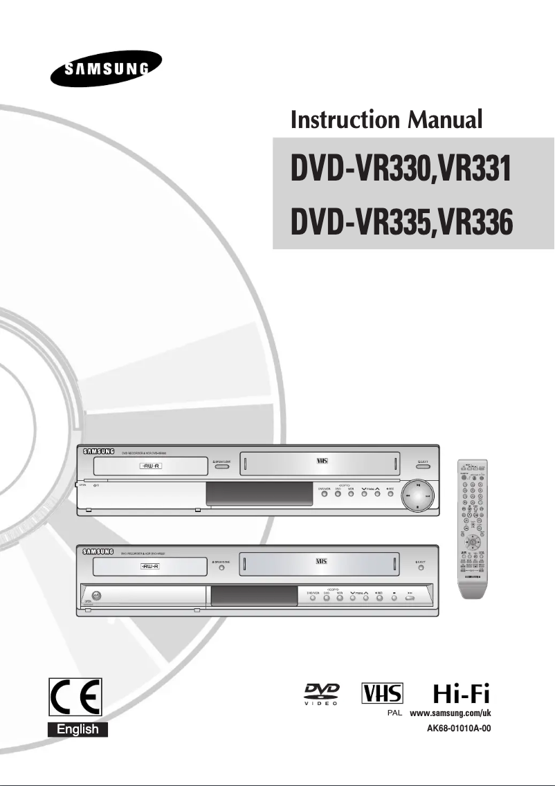 Page 1 of the manual User Manual Samsung DVD-VR330