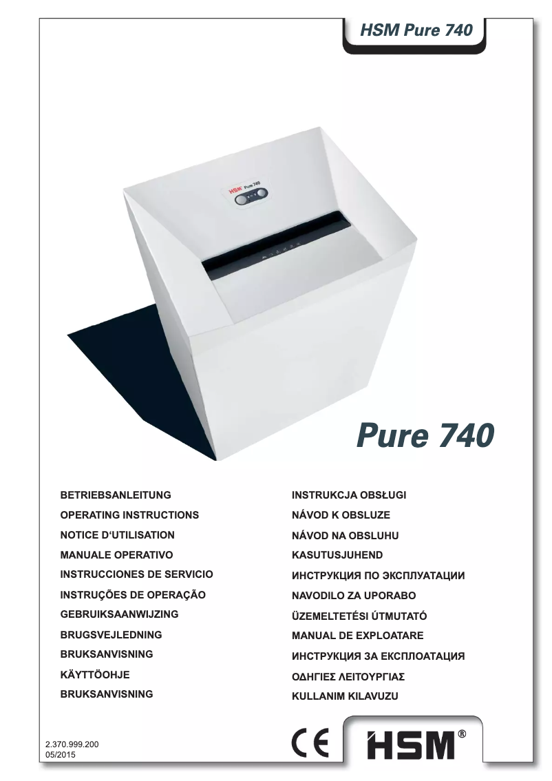 First page image of the manual for Pure 740