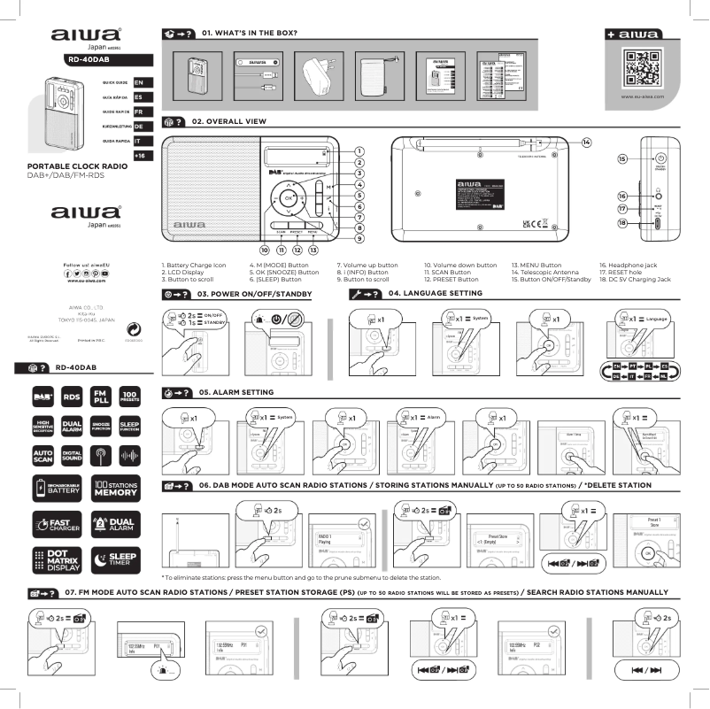 Page 1 of the manual User Manual Aiwa RD-40DAB