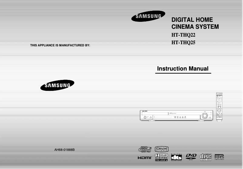Page 1 of the manual User Manual Samsung HT-THQ22