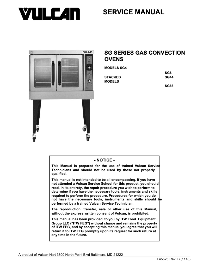 Page 1 of the manual User Manual Vulcan SG4