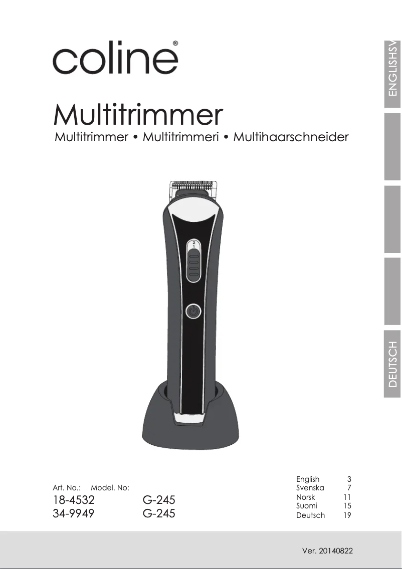 Page 1 of the manual User Manual Coline G-245