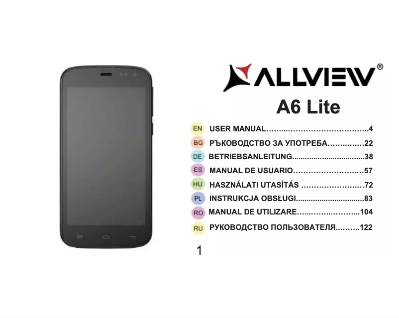 Page 1 of the manual User Manual Allview A6 Lite
