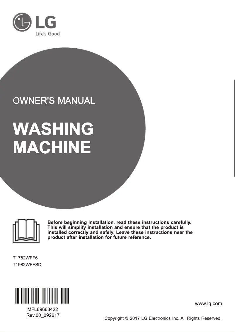 Page 1 of the manual User Manual LG T1782WFF6