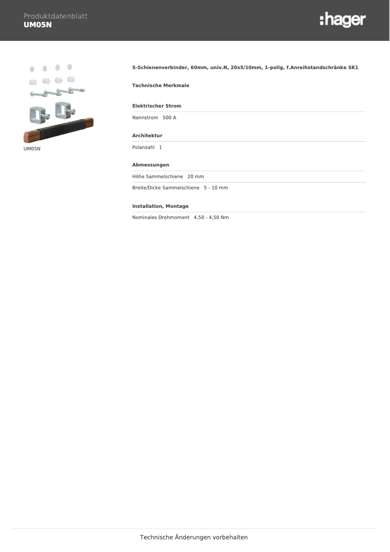 First page image of the manual for UM05N