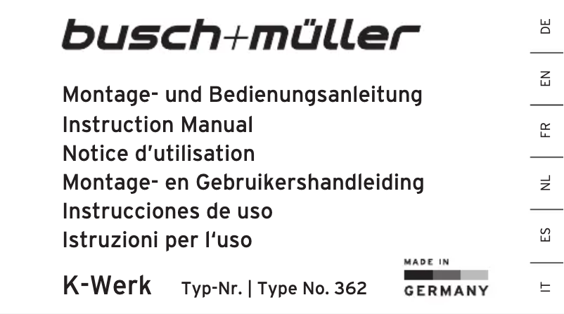 First page image of the manual for K-Werk