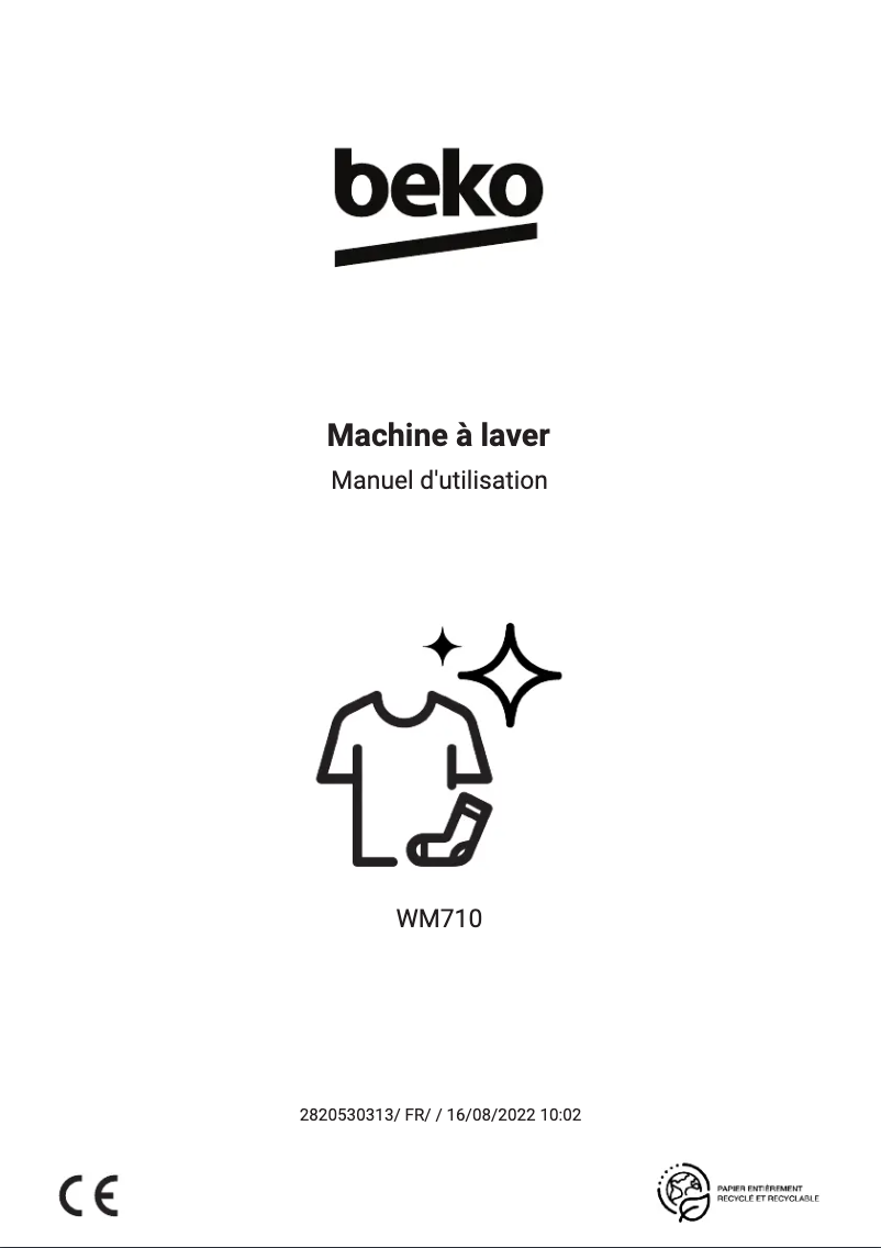 First page image of the manual for WM710