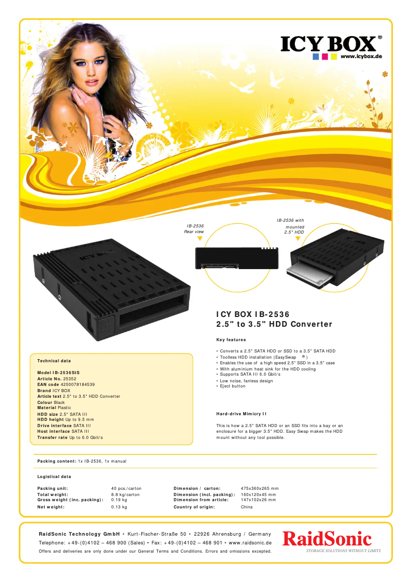 First page image of the manual for IB-2536StS