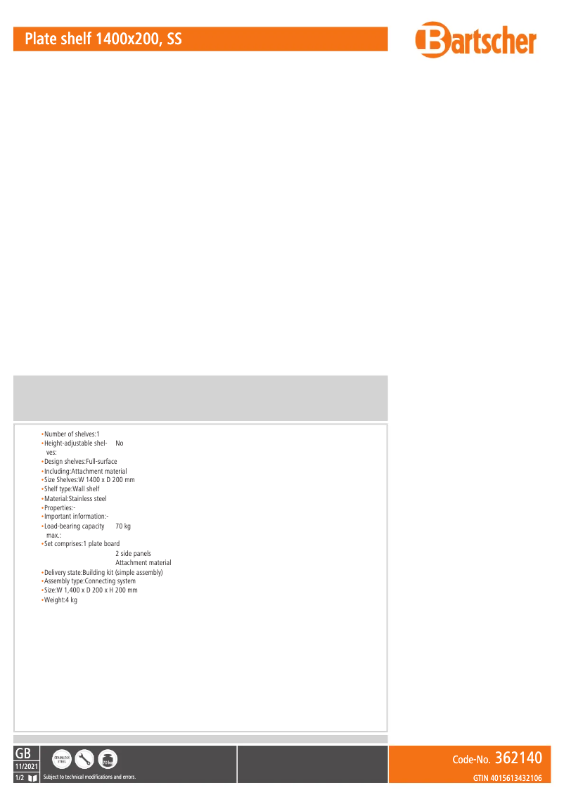 First page image of the manual for 362140