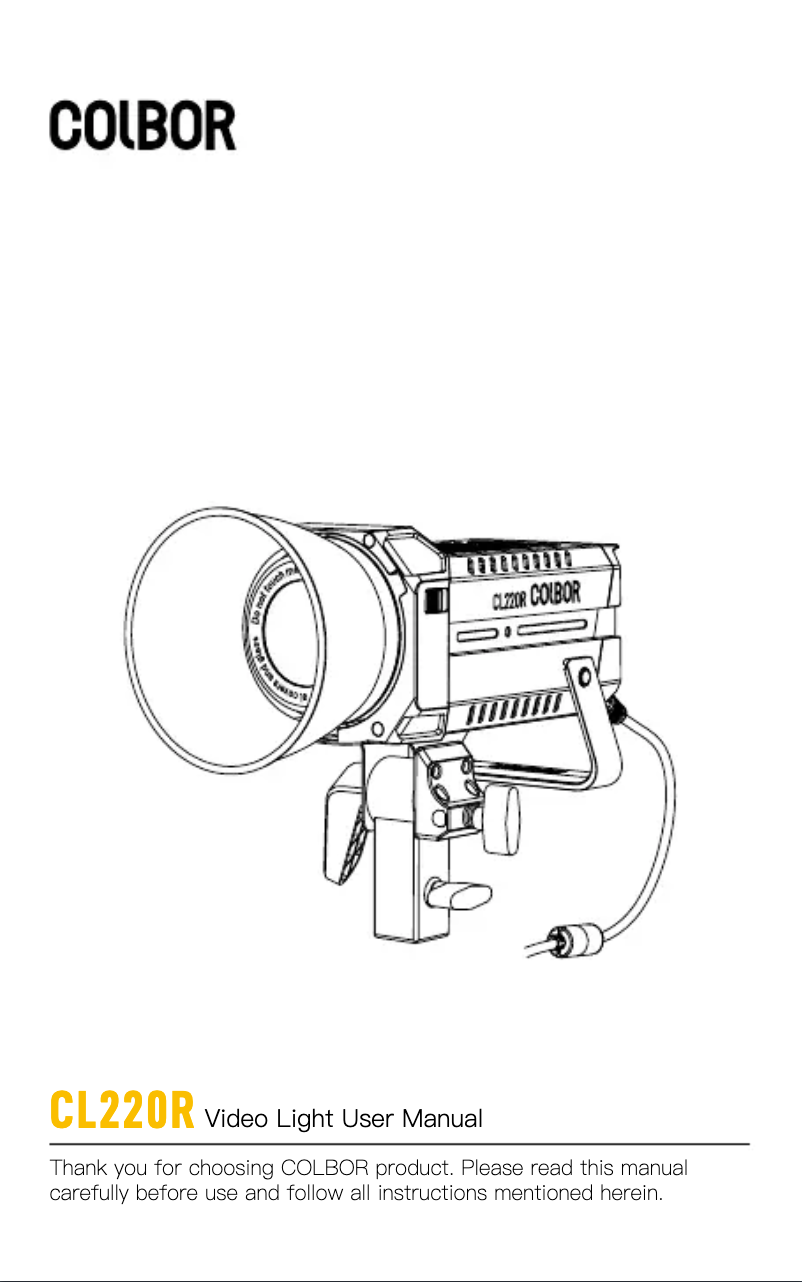 First page image of the manual for CL220R