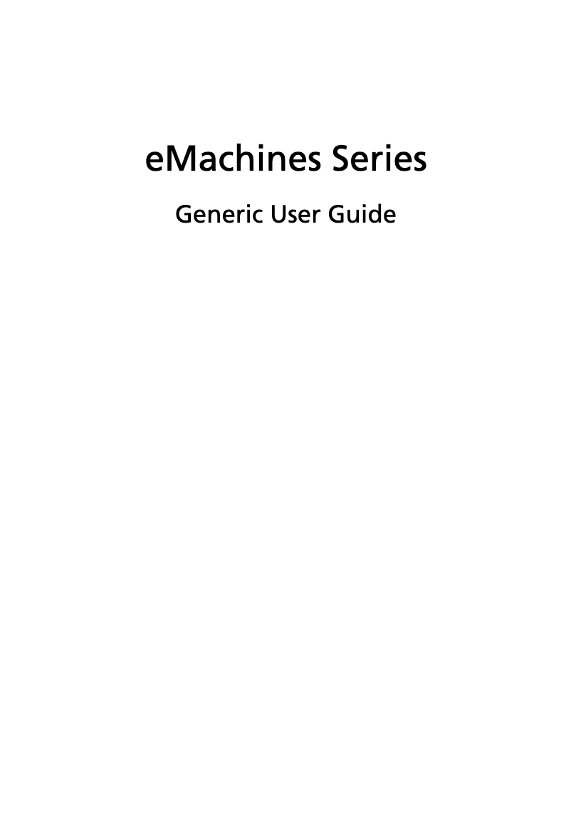 Page 1 of the manual User Manual Acer eMachines E725-452G64Mikk
