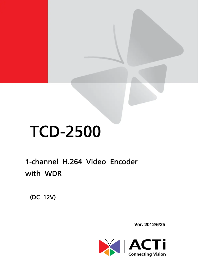 First page image of the manual for TCD-2500