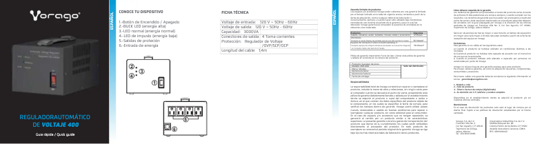 Page 1 of the manual User Manual Vorago AVR-400