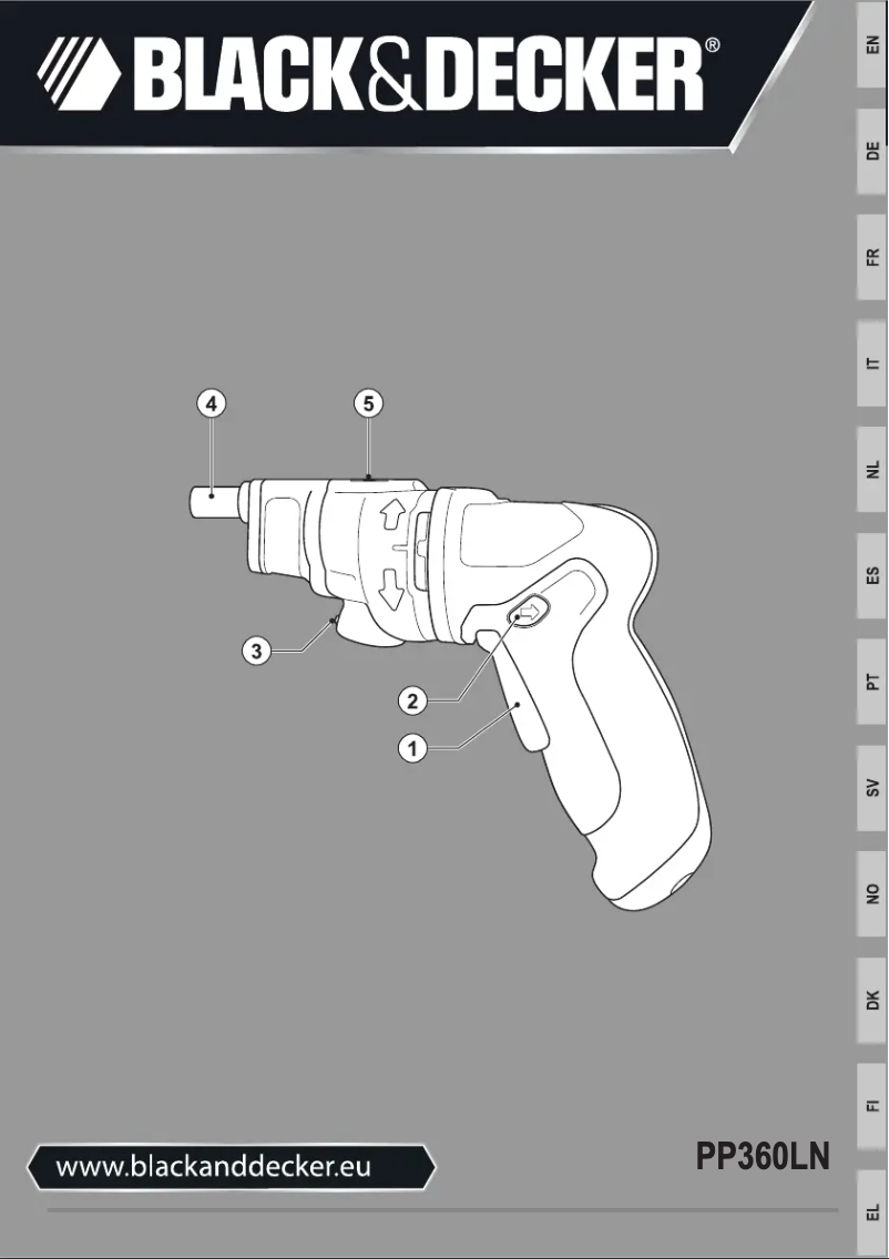 Page 1 of the manual User Manual Black & Decker PP360LN