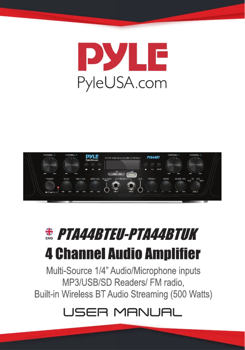 Page 1 of the manual User Manual Pyle PTA44BT