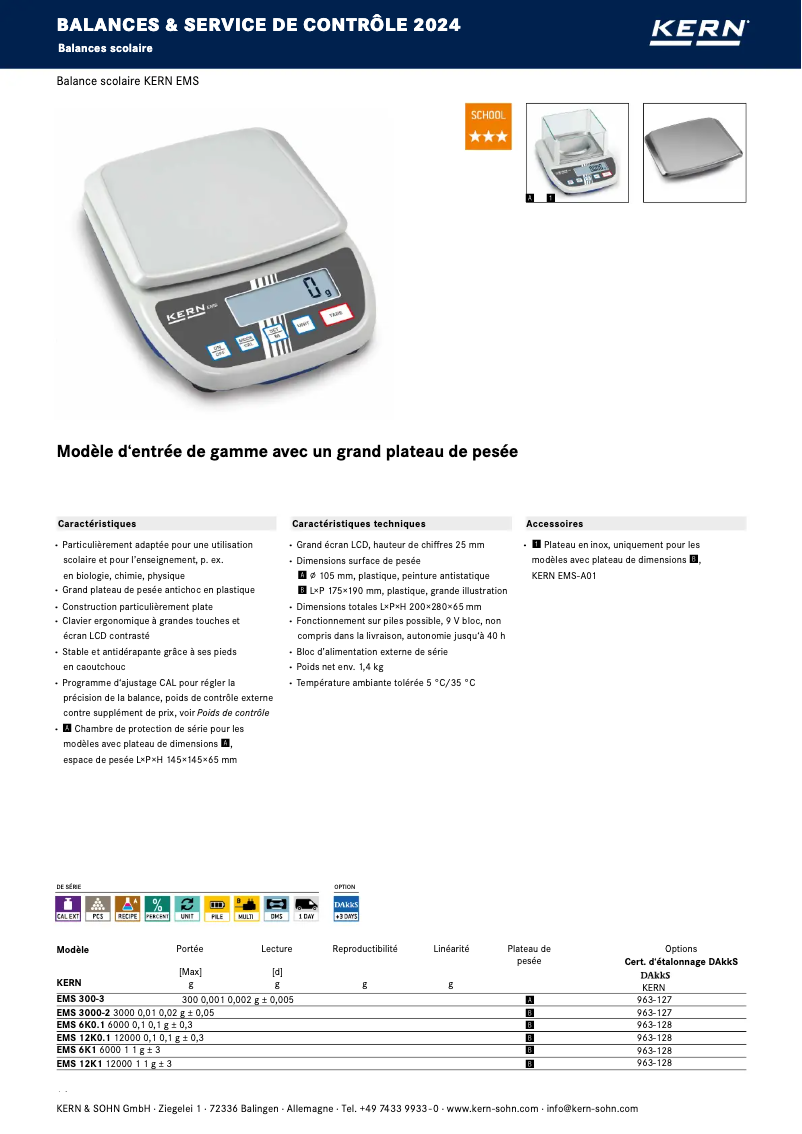 Page 1 of the manual Brochure Kern EMS 12K0.1