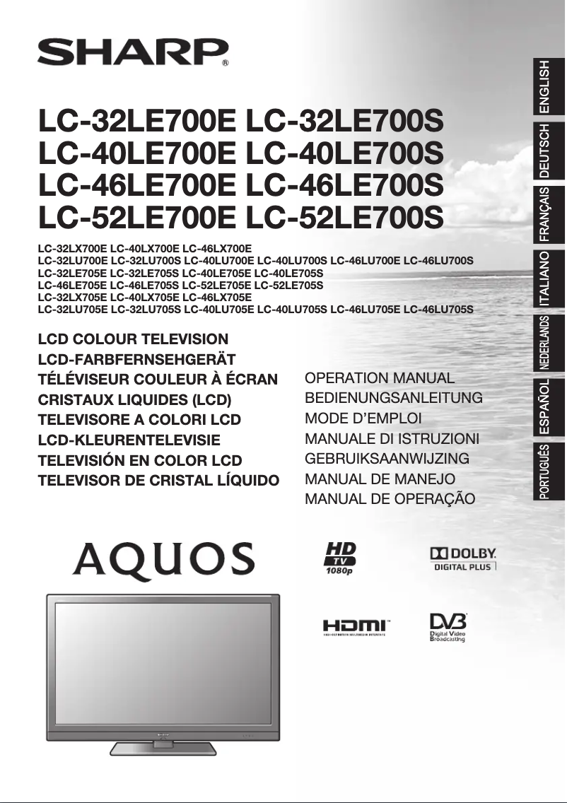 First page image of the manual for LC-40LE700E