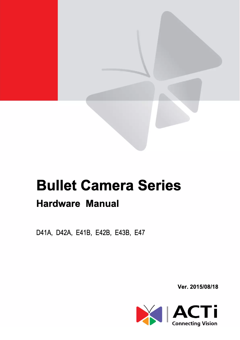 Page 1 of the manual User Manual ACTi E43B