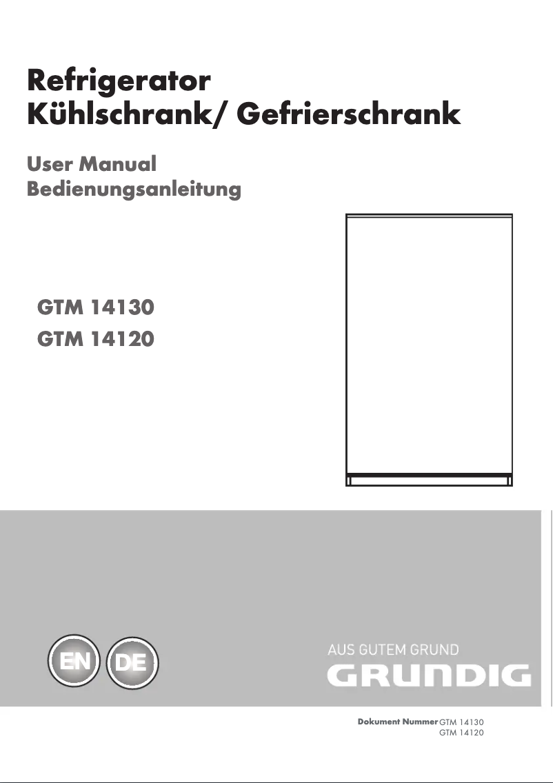 First page image of the manual for GTM 14130