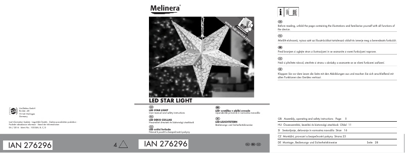 Page 1 of the manual User Manual Melinera IAN 276296