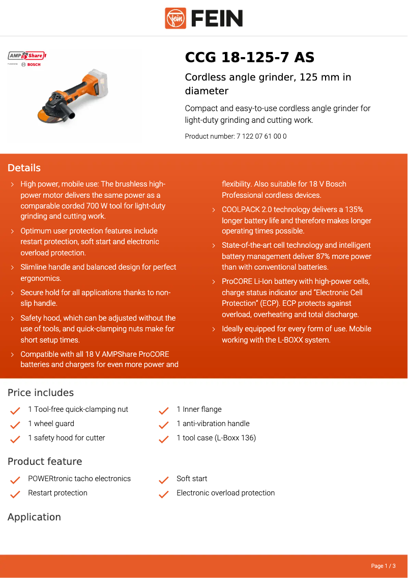 First page image of the manual for CCG 18-125-7 AS