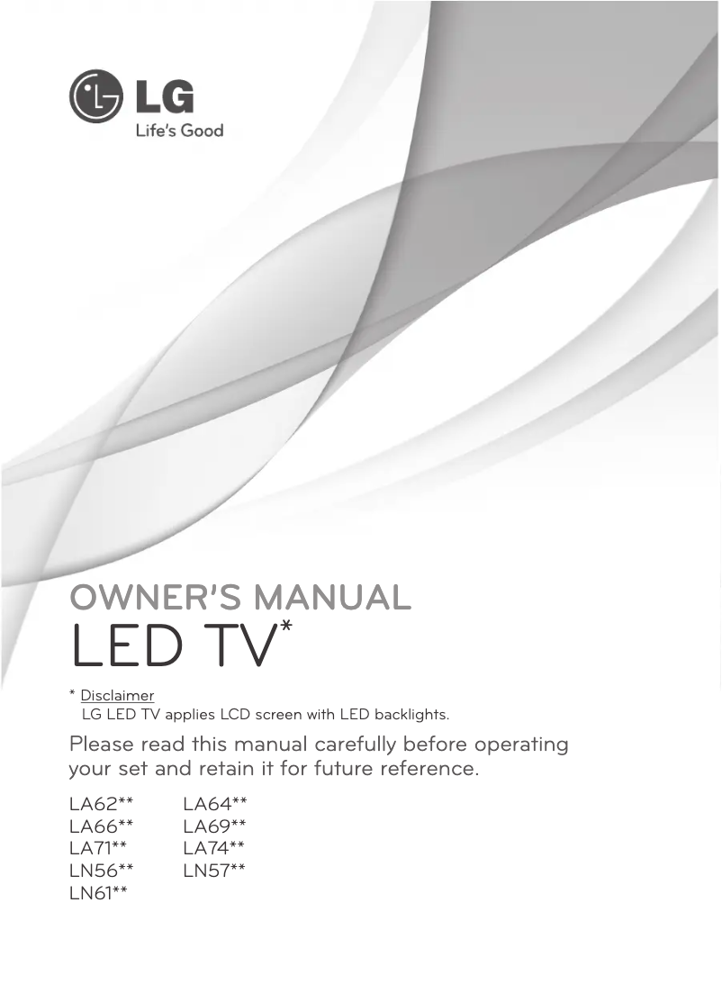 First page image of the manual for 32LA6610