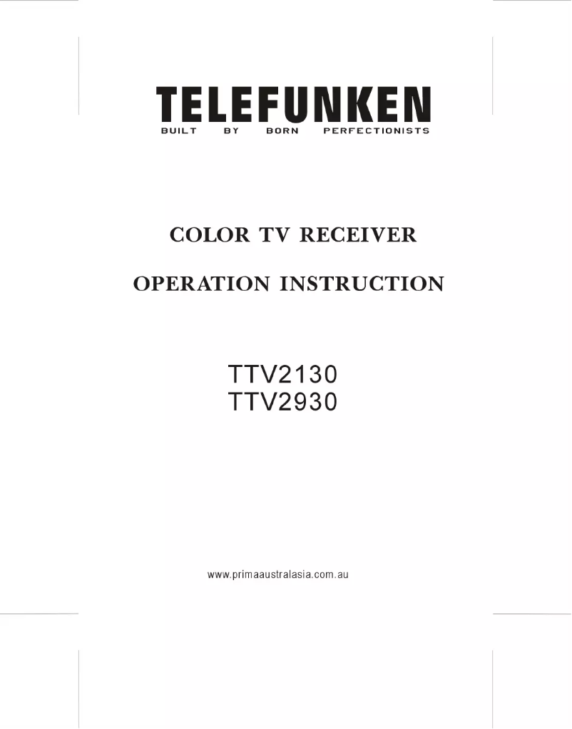 First page image of the manual for TTV 2930