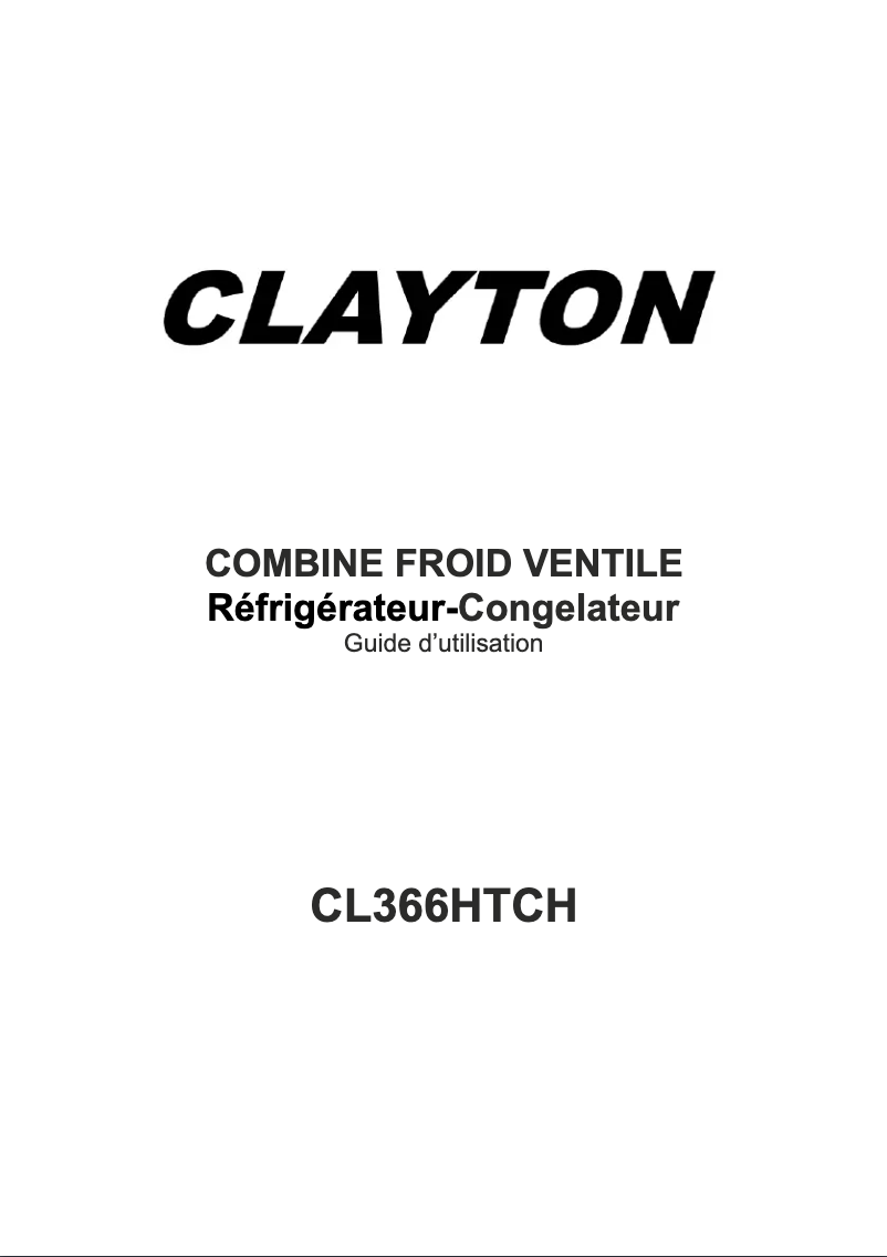 Page 1 of the manual User Manual Clayton CL366HTCH