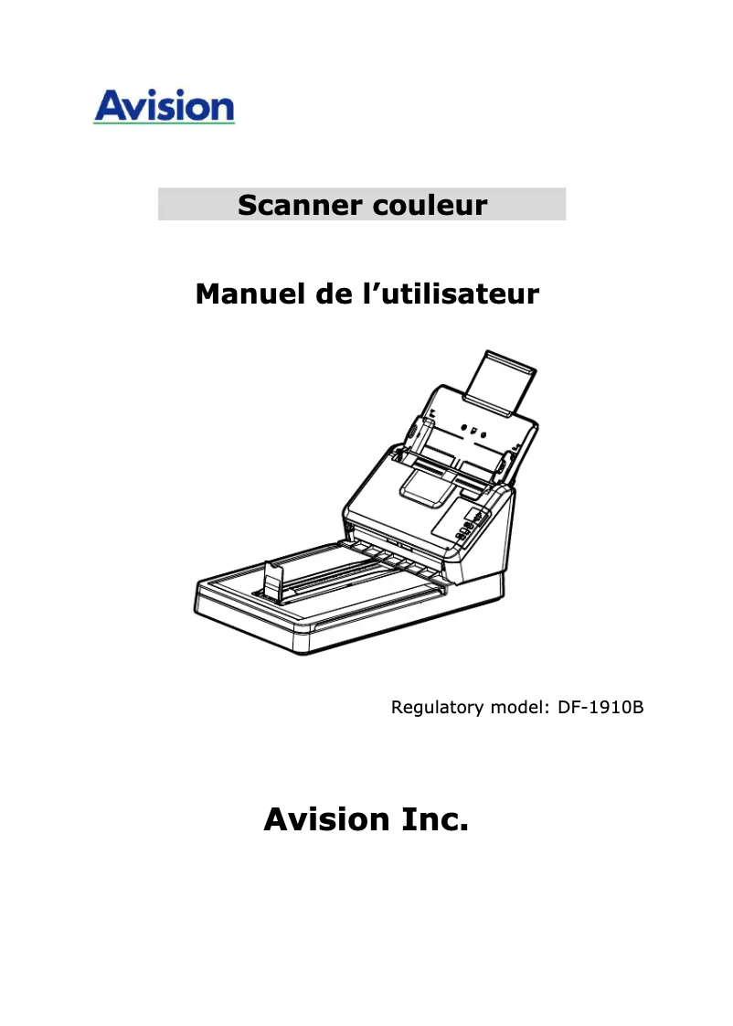 Page 1 of the manual User Manual Avision AV332F