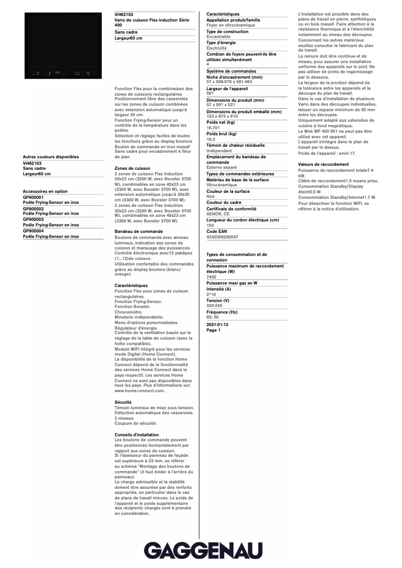 First page image of the manual for VI462103