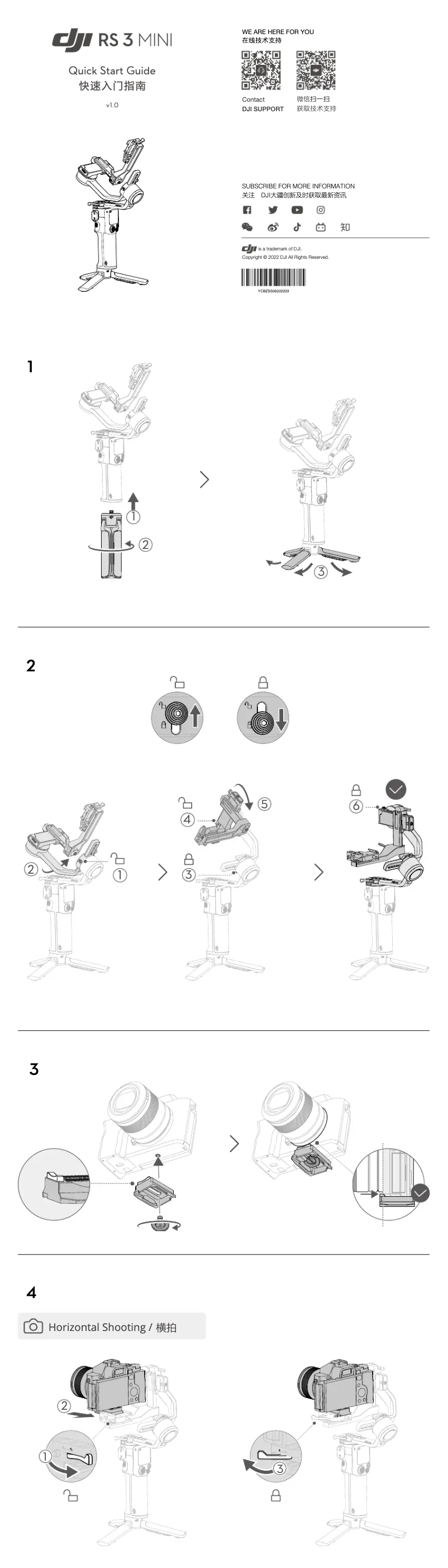 Page 1 of the manual Quick Start Guide DJI RS 3 Mini