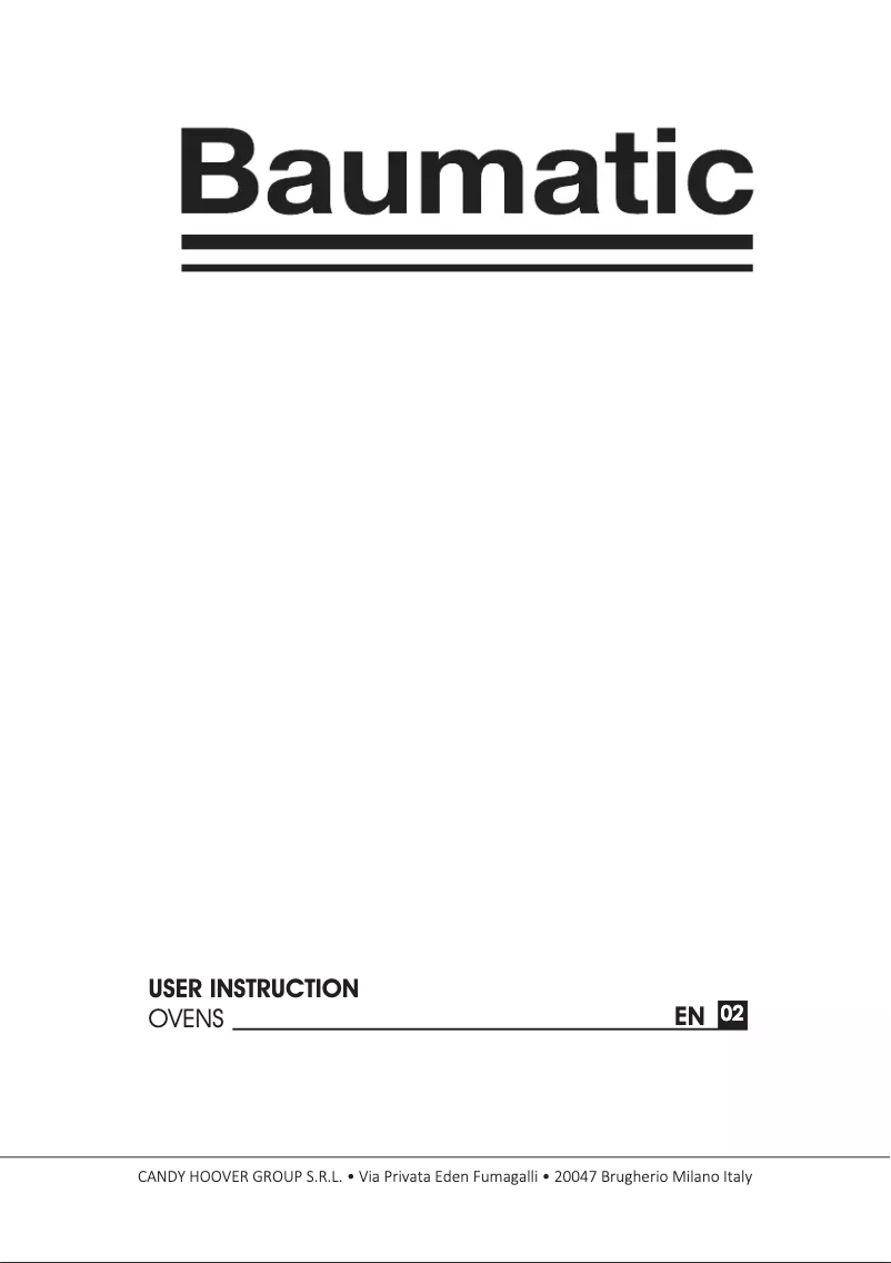 Page 1 of the manual User Manual Baumatic BODM754X