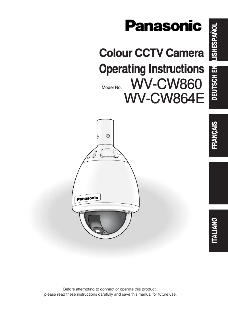 First page image of the manual for WV-CW860