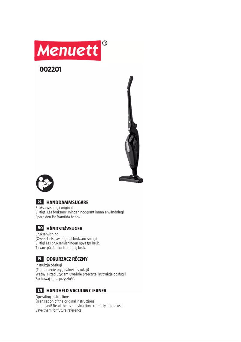 Page 1 of the manual User Manual Menuett 002201