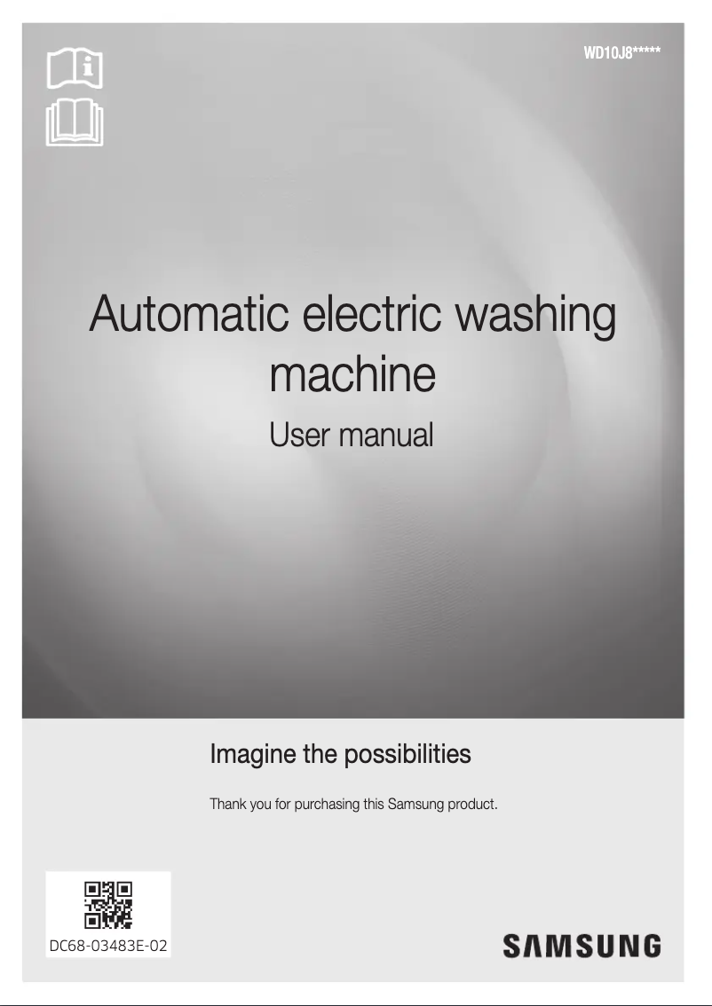 Page 1 of the manual User Manual Samsung WD10J8420GW